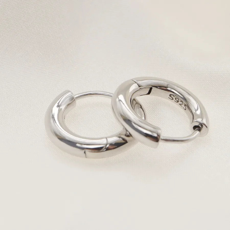 1 Pair Simple Style Commute Geometric 925 Sterling Silver Earrings