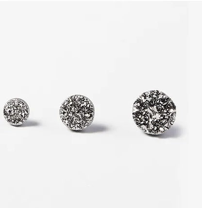 1 Piece Basic Simple Style Geometric Plating 925 Sterling Silver Crystal Ear Studs