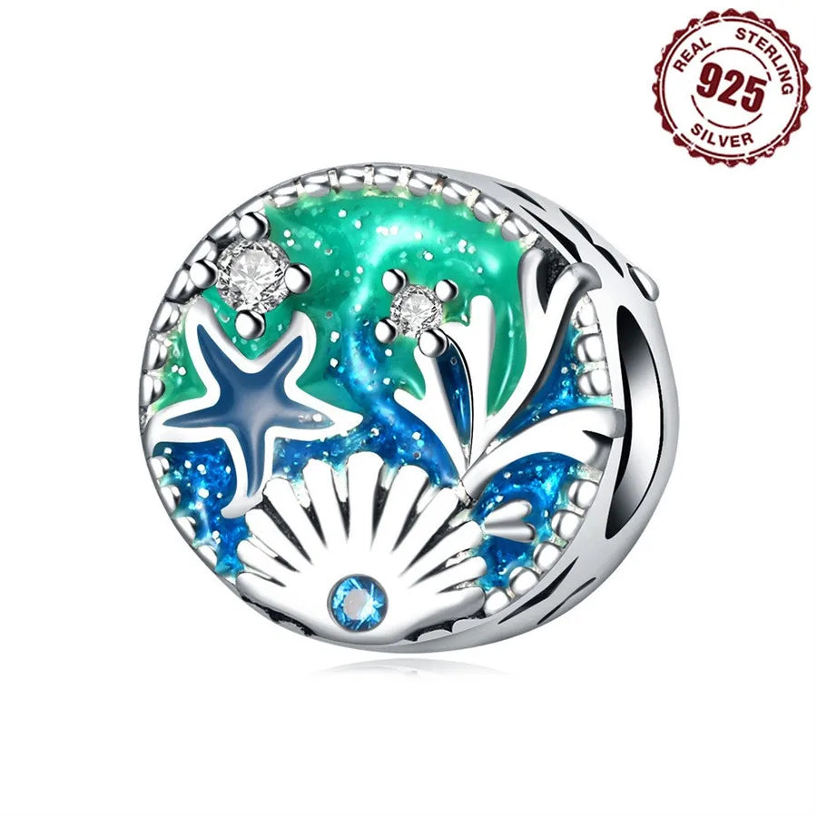 1 Piece 925 Sterling Silver Pearl Zircon Tortoise Polished Pendant Beads Spacer Bars Jewelry Accessories