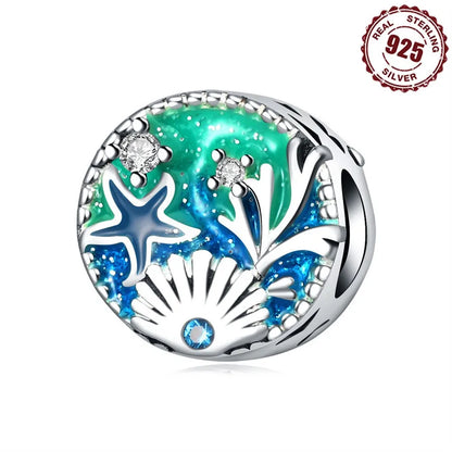 1 Piece 925 Sterling Silver Pearl Zircon Tortoise Polished Pendant Beads Spacer Bars Jewelry Accessories