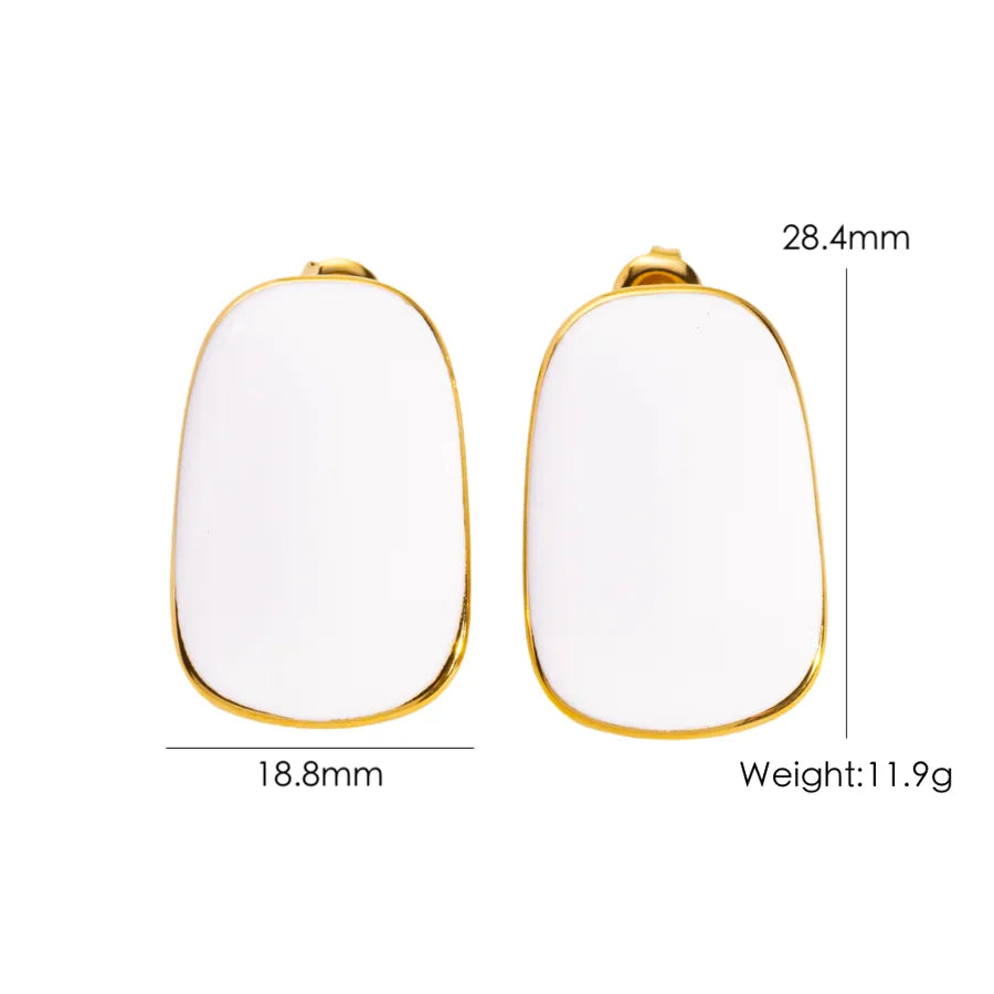 1 Pair Sweet Simple Style Trapezoid 304 Stainless Steel Ear Studs