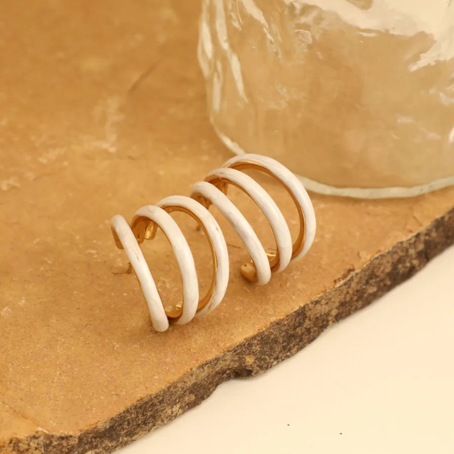 1 Pair French Style Romantic Streetwear C Shape 304 Stainless Steel Ear Studs