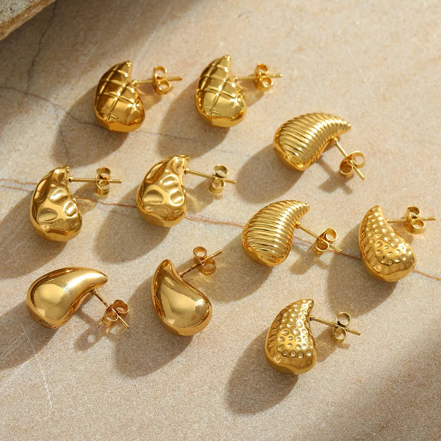 1 Pair Cute Simple Style Classic Style Irregular Geometric Plating 304 Stainless Steel 18K Gold Plated Ear Studs