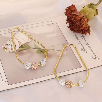 1 Pair Elegant Lady Simple Style Water Droplets 304 Stainless Steel 18K Gold Plated Earrings