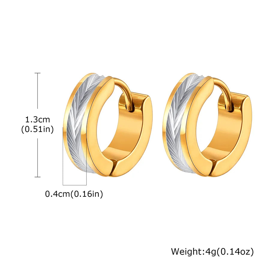 1 Pair Commute Solid Color Plating 201 Stainless Steel 18K Gold Plated Earrings