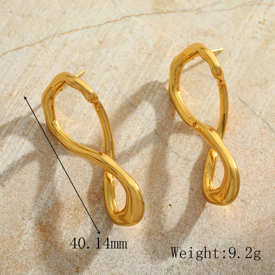 1 Pair Cute Romantic Simple Style Irregular Geometric Plating Inlay 304 Stainless Steel Imitation Pearl 18K Gold Plated Ear Studs