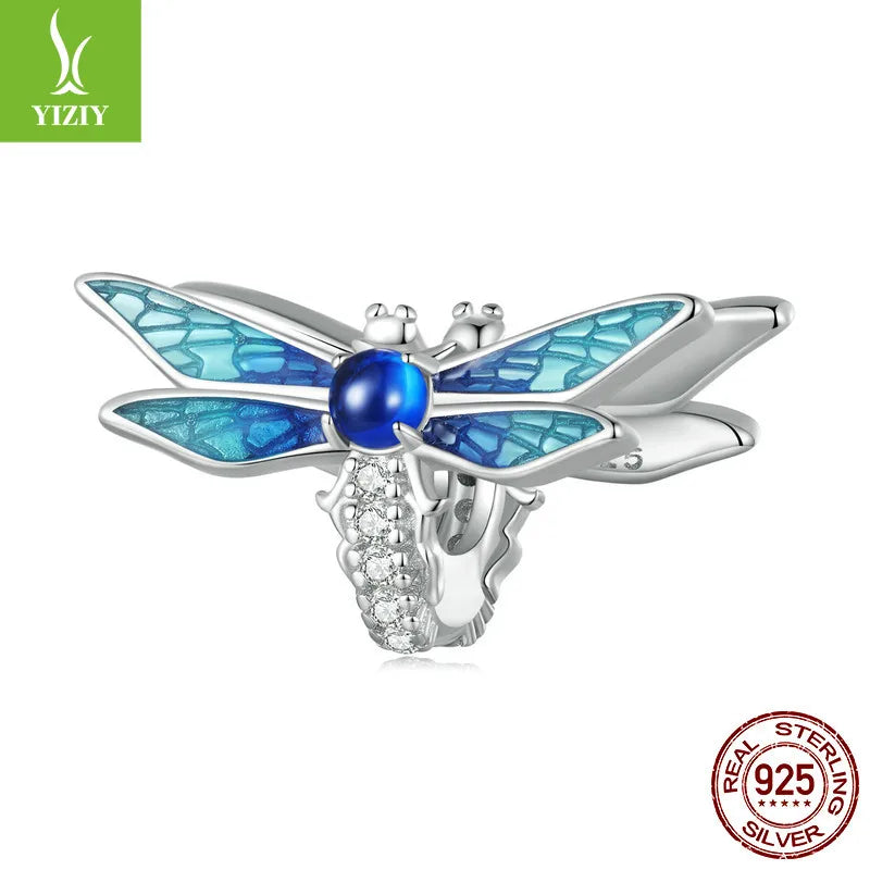 1 Piece 925 Sterling Silver White Gold Plated Butterfly Bird DIY Jewelry Accessories Pendant Beads