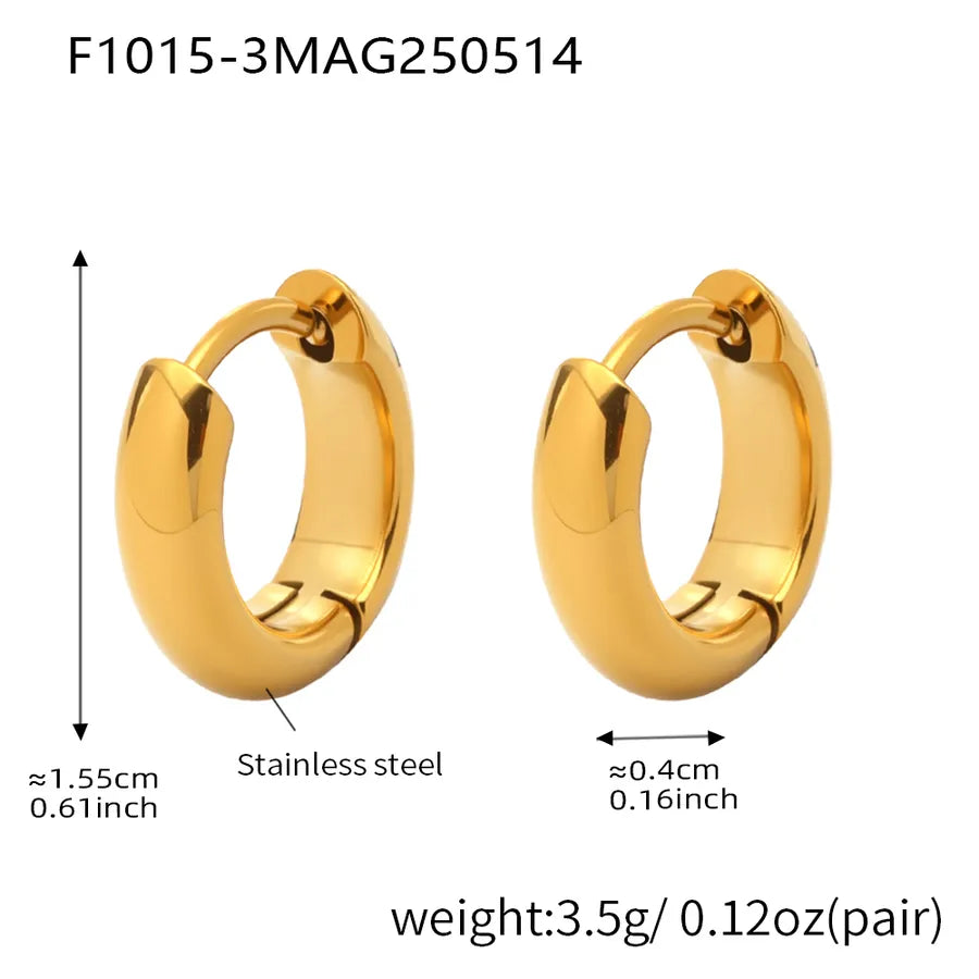 1 Pair IG Style Casual Vacation Geometric Polishing Plating 304 Stainless Steel 18K Gold Plated Earrings