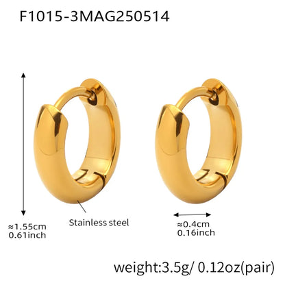 1 Pair IG Style Casual Vacation Geometric Polishing Plating 304 Stainless Steel 18K Gold Plated Earrings