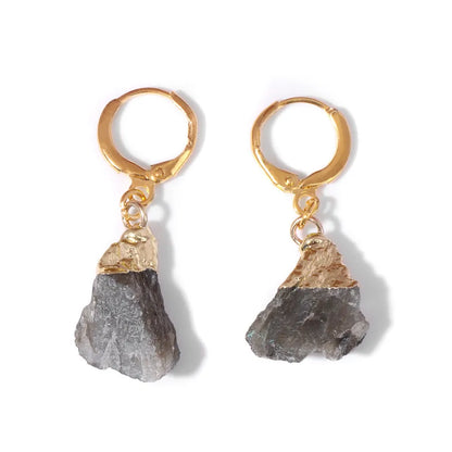 1 Pair Sweet Geometric Inlay Agate Natural Stone Earrings