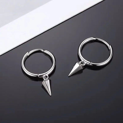 1 pair hip-hop geometric plating copper earrings