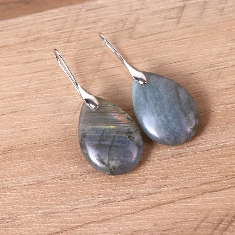 1 Pair Simple Style Geometric Water Drop natural stone Earrings