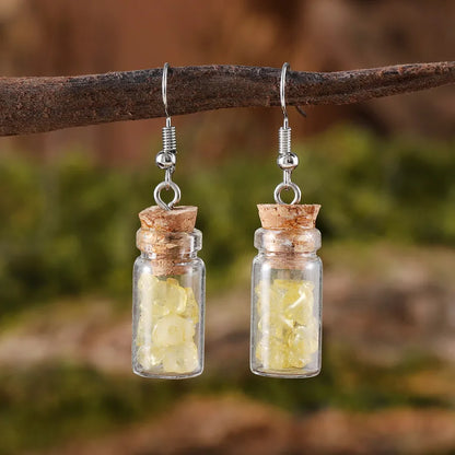 1 Pair Retro Drift bottle natural stone Drop Earrings
