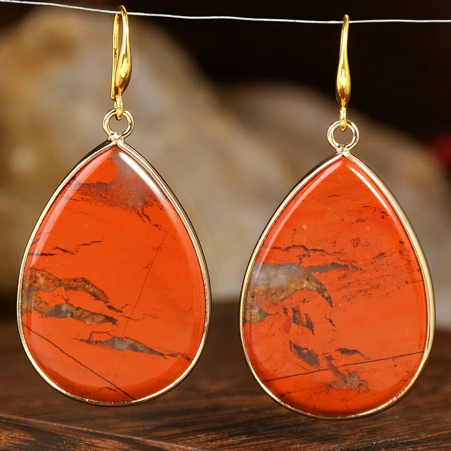 1 Pair Elegant Luxurious Water Droplets natural stone Drop Earrings