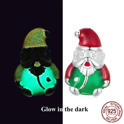 1 Pair 925 Sterling Silver Santa Claus Ear Studs