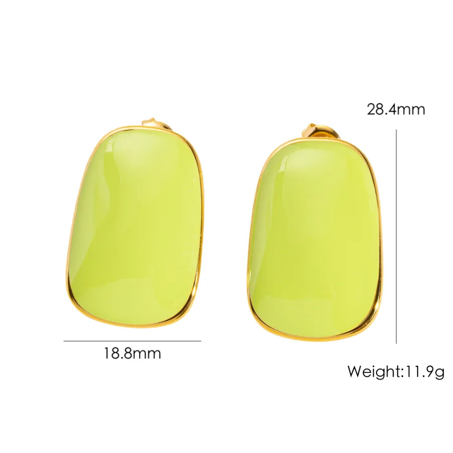 1 Pair Sweet Simple Style Trapezoid 304 Stainless Steel Ear Studs