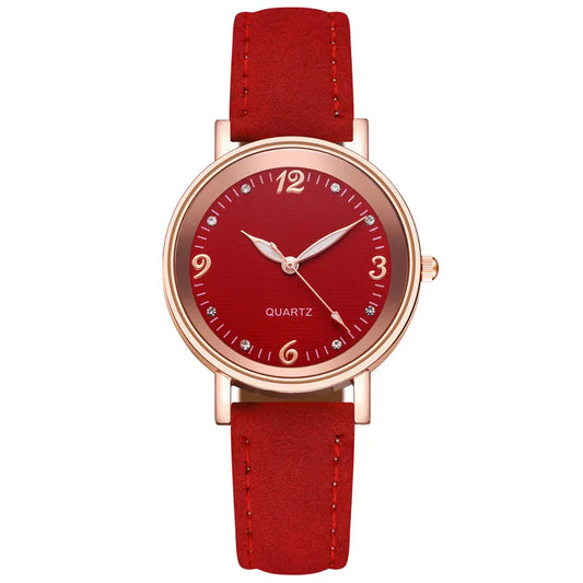 casual solid color buckle quartz women's watches