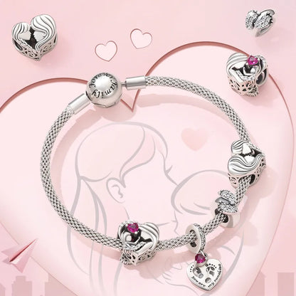 1 Piece 10*20cm Hole 4~4.9mm 925 Sterling Silver Zircon Paw Print Heart Shape Polished Pendant Beads Jewelry Accessories