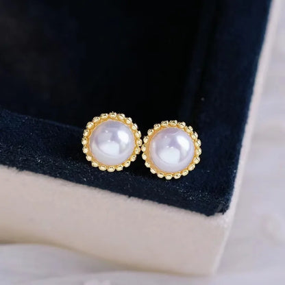 1 Pair Freshwater pearl earrings Pearl Ear Studs