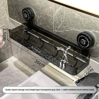 Bathroom suction cup triangle storage rack punch-free wall-mounted shelf bathroom toilet washstand corner storage rack