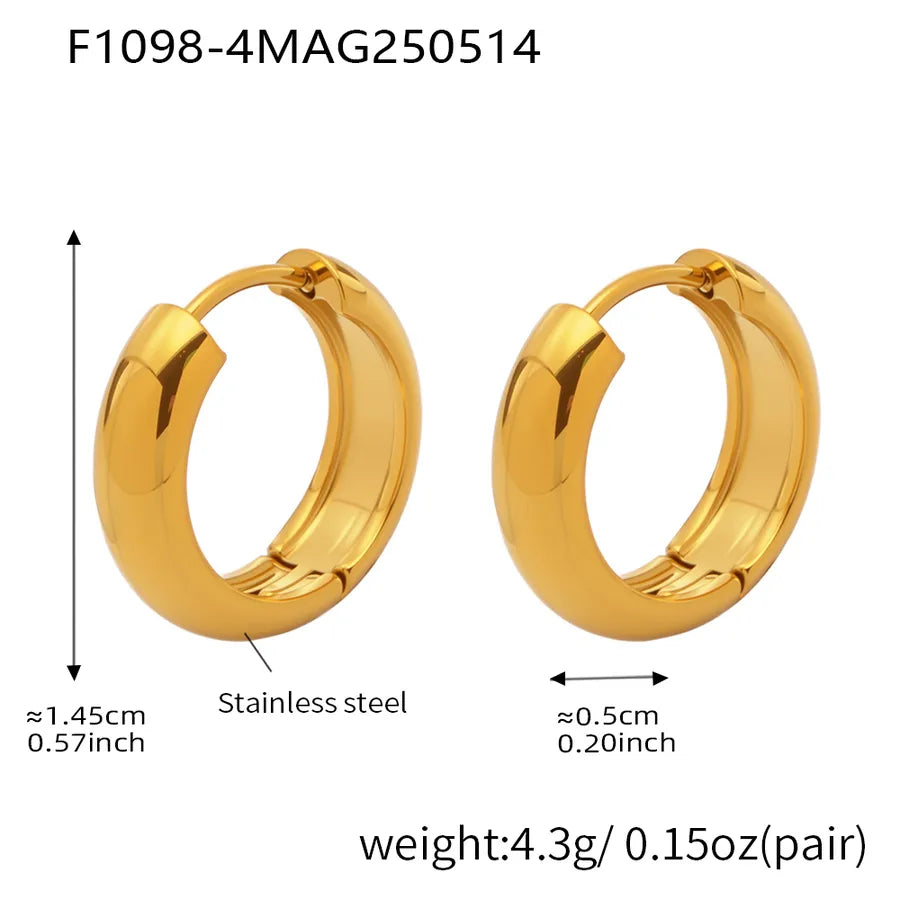 1 Pair IG Style Casual Vacation Geometric Polishing Plating 304 Stainless Steel 18K Gold Plated Earrings