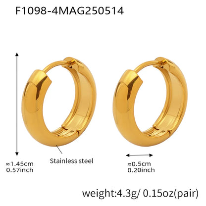 1 Pair IG Style Casual Vacation Geometric Polishing Plating 304 Stainless Steel 18K Gold Plated Earrings