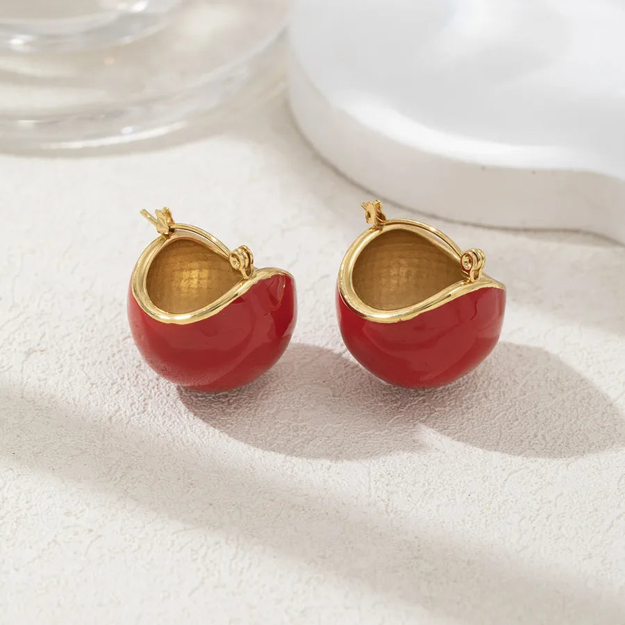 1 Pair Beach Sweet Semicircle 304 Stainless Steel Earrings