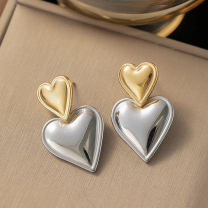 1 Pair IG Style Elegant Vintage Style Heart Shape Flower Butterfly 304 Stainless Steel Drop Earrings Ear Studs