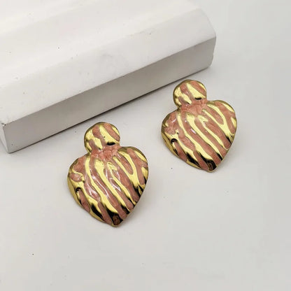 1 Pair Elegant Lady Commute Heart Shape 304 Stainless Steel Butterfly Backs Ear Studs