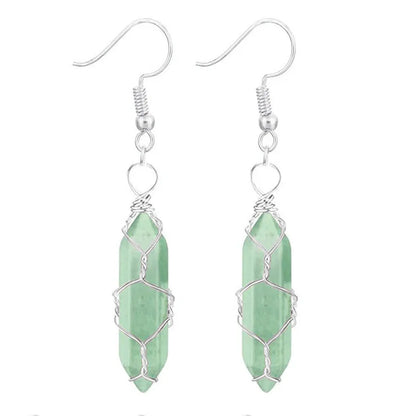 1 Pair Casual Simple Style Geometric natural stone Crystal Iron Drop Earrings