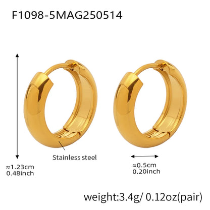 1 Pair IG Style Casual Vacation Geometric Polishing Plating 304 Stainless Steel 18K Gold Plated Earrings
