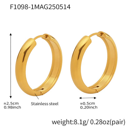 1 Pair IG Style Casual Vacation Geometric Polishing Plating 304 Stainless Steel 18K Gold Plated Earrings