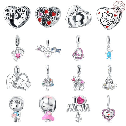 1 Piece 23*14mm 925 Sterling Silver Letter Heart Shape Pendant Beads Jewelry Accessories