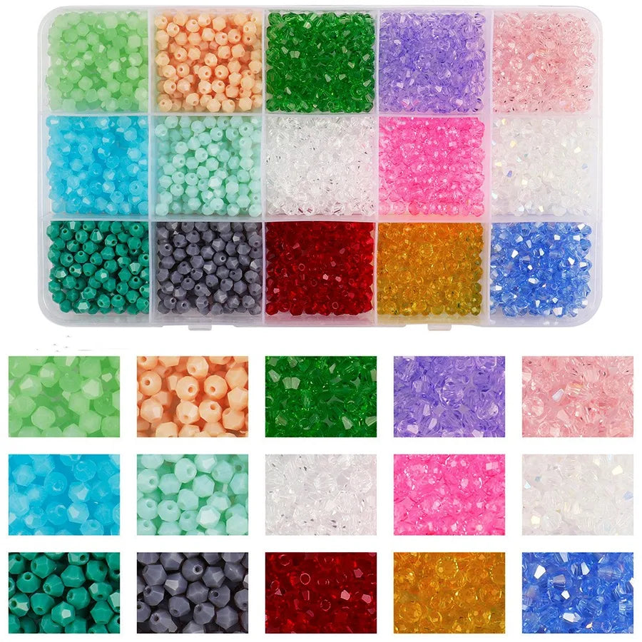 1 Box Glass Printing Solid Color Beads