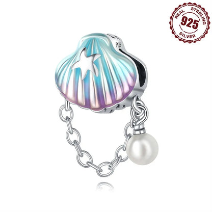 1 Piece 925 Sterling Silver Pearl Zircon Tortoise Polished Pendant Beads Spacer Bars Jewelry Accessories