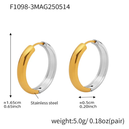 1 Pair IG Style Casual Vacation Geometric Polishing Plating 304 Stainless Steel 18K Gold Plated Earrings