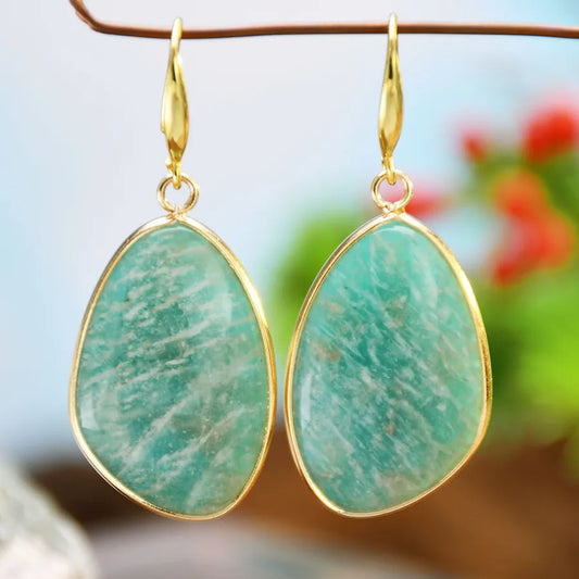 1 Pair Elegant Modern Style Geometric Three-dimensional natural stone Drop Earrings