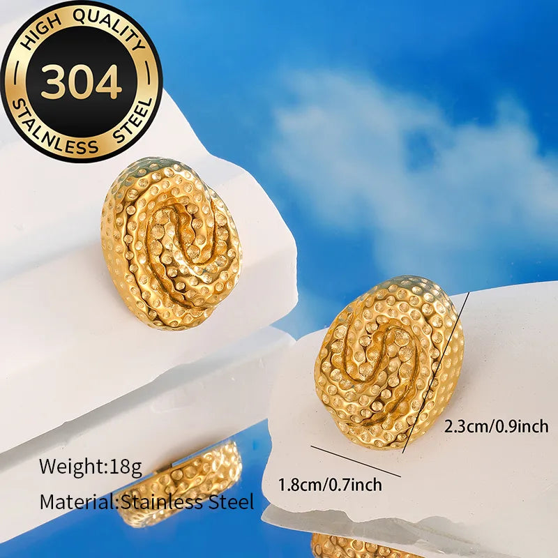 1 Pair Casual Modern Style Oval 304 Stainless Steel Ear Studs