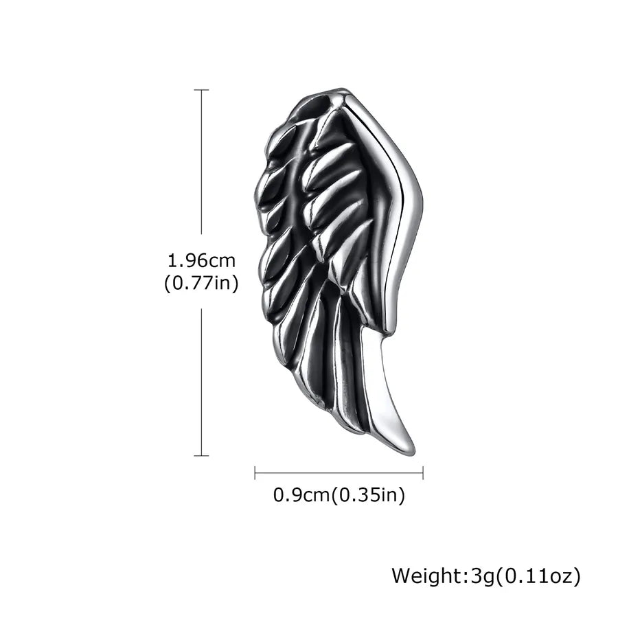 1 Piece 1 Pair Hip-Hop Wings Plating 201 Stainless Steel Butterfly Backs Ear Studs