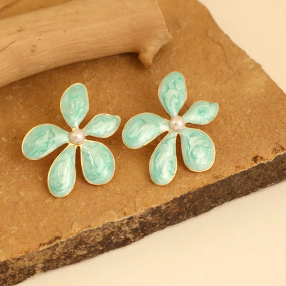 1 Pair IG Style Elegant Cute Round Flower Bow Knot 304 Stainless Steel Ear Studs