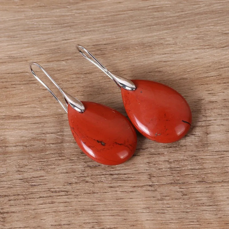 1 Pair Simple Style Geometric Water Drop natural stone Earrings