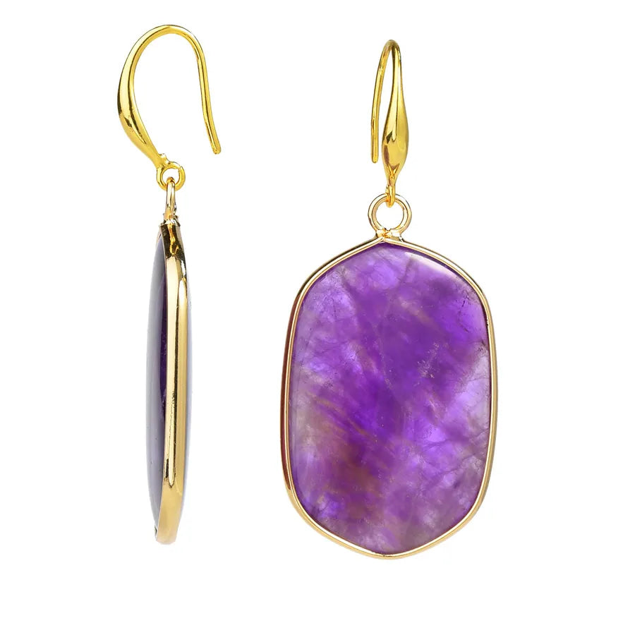 1 Pair Elegant Luxurious Lady Geometric natural stone Earrings