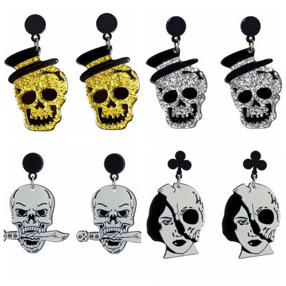 1 pair fashion halloween pattern arylic earrings