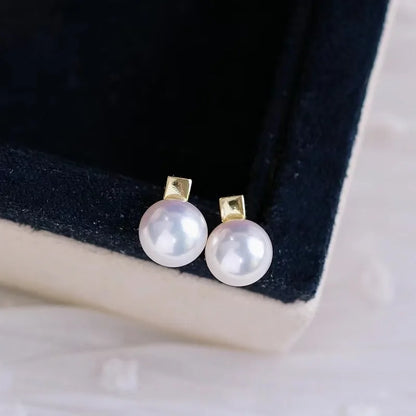 1 Pair Freshwater pearl earrings Pearl Ear Studs