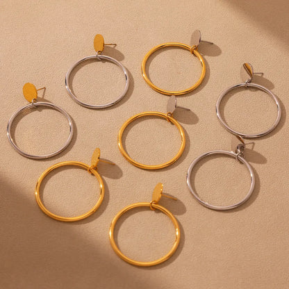 1 Pair Casual Exaggerated Vacation Geometric Polishing Plating 304 Stainless Steel 18K Gold Plated Earrings