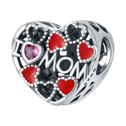 1 Piece 23*14mm 925 Sterling Silver Letter Heart Shape Pendant Beads Jewelry Accessories