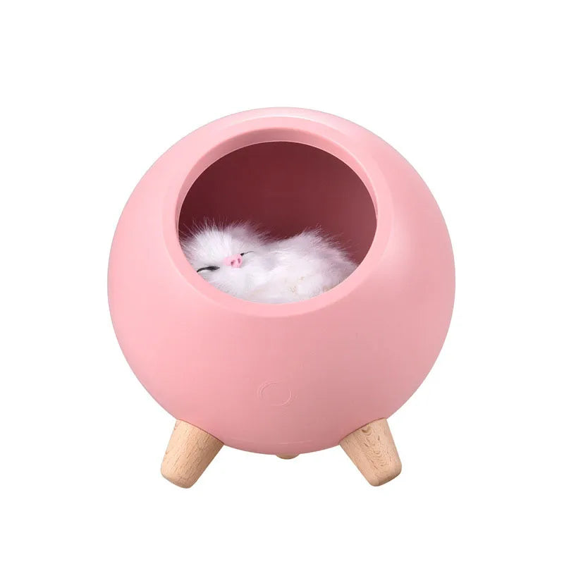 Cute little pet house night light usb rechargeable headlamp children's bedroom Bluetooth speaker led bedside table lamp desktop