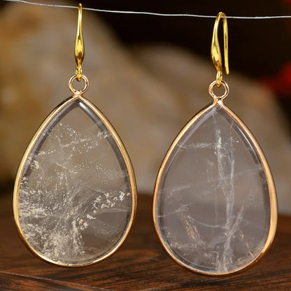1 Pair Elegant Luxurious Water Droplets natural stone Drop Earrings