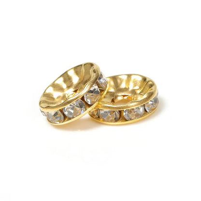 Cross-Border 100 Beaded Rhinestone Spacer Beads 4-10mm round Diamond Spacer Sequin Diy Bracelet Ornament Accessories