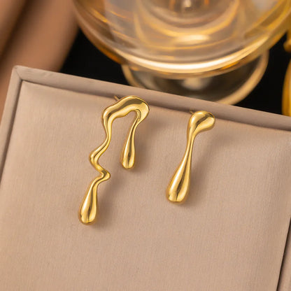 1 Pair IG Style Elegant Vintage Style Heart Shape Flower Butterfly 304 Stainless Steel Drop Earrings Ear Studs